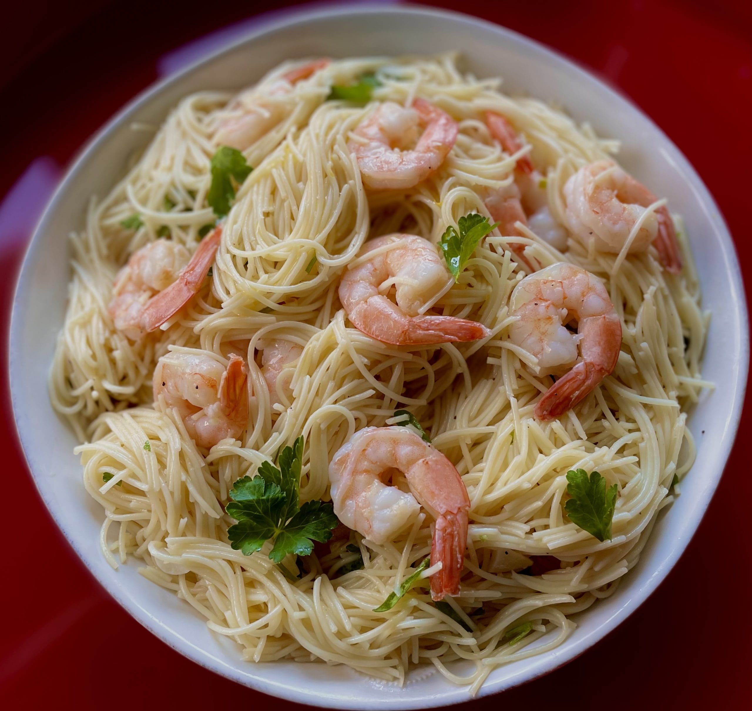 Dinna’s Shrimp Scampi with Angel Hair Pasta